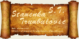 Stamenka Trumbulović vizit kartica